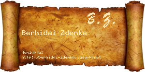 Berhidai Zdenka névjegykártya